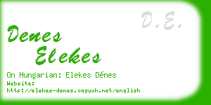 denes elekes business card
