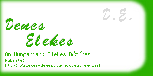 denes elekes business card